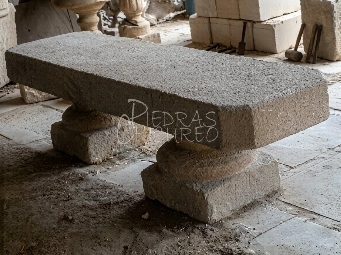 Asiento de Jardin Recto de piedra — foto 3